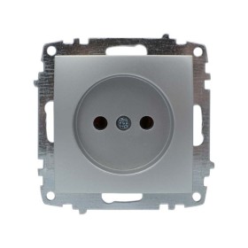 Розетка ELBI ZENA Silverline серый металлик 1-я без заземления без рамки ( 609-011000-215 )