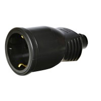 Розетка кабельная 1-местная ETI ERS-1 2Р+РЕ Schuko каучук IP20 черная