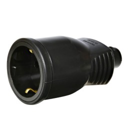 Розетка кабельная 1-местная ETI ERS-1 2Р+РЕ Schuko каучук IP20 черная