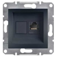 Розетка компьютерная 6 UTP без рамки антрацит Asfora, EPH4700171