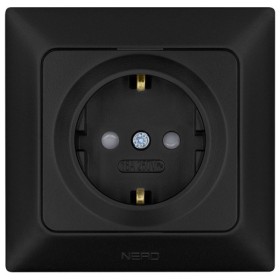 Розетка NE-AD ARAS 93-124-08-E з з/к та шторками чорна