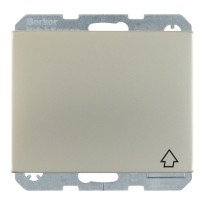 Розетка із з/к, кришкою та шторками нержавіюча сталь Berker K.5