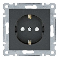 Розетка Hager WL1063 Lumina 16А/230В с з/к с защитой контактов (черная)