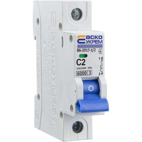 Модульный автоматический выключатель Аско-Укрем ВА-2017/C 1р 2А (A0010170029)