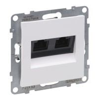 Подвійна комп'ютерна розетка RJ45 Cat.6 UTP Legrand SUNO (білий) 721153
