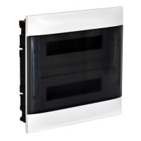 Вбудований пластиковий щиток Legrand Practibox S на 24 модулі (димчасті двері)