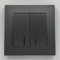 Выключатель EL-BI VEGA антрацит матовый 2-кл с подсветкой ( 510-016700-203 )