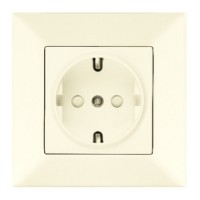 Розетка одинарна Meridian, із заслінками, кремовий