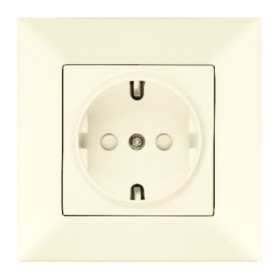 Розетка одинарна Meridian, із заслінками, кремовий