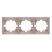 Рамка 3-местная горизонтальная кремовая, Mira, Lezard