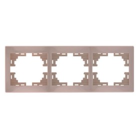 Рамка 3-местная горизонтальная кремовая, Mira, Lezard