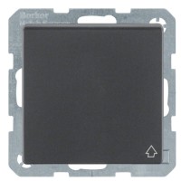 Розетка с з/к и крышкой антрацит Berker Q.х