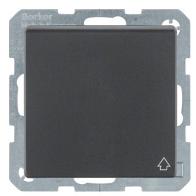 Розетка с з/к и крышкой антрацит Berker Q.х