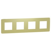 Четырехпостовая рамка Schneider Electric NU280811 (зеленое яблоко/белый)