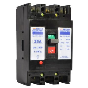 Силовий автоматичний вимикач Аско-Укрем ВА-2004N/63 3р 25А (A0010040061)