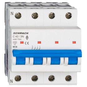 Автоматичний вимикач Schrack AM617840 6кА 40А 3P+N C