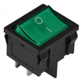 Переключатель TNSy KCD1-6-201N G/B с подсветкой зеленый (TNSy5500731)