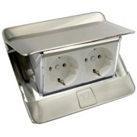 Лючок із висувним блоком Legrand 54021 4М (нержавіюча сталь)