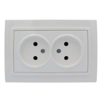Розетка ELBI ZENA белая 2-я без заземления ( 500-010200-908 )