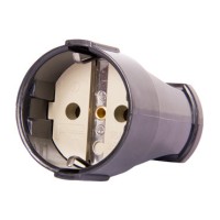 Штепсельне гніздо E.Next e.socket.003.16.black 16А чорна із заземленням (p017004)