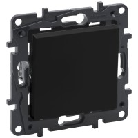 Одноклавишный выключатель Legrand Niloe Step 10А зажимной механизм черный (863501)