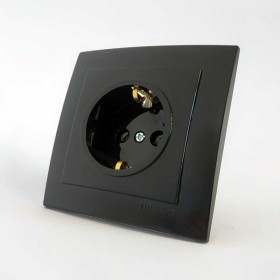 Розетка Nilson Touran чорна 1-на з заземленням ( 24221017 )