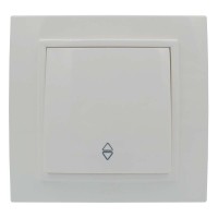 Выключатель ELBI ZENA белый 1кл проходной с рамкой ( 500-010200-209 )