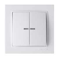 Вимикач Nilson Thor білий 2кл з підсвіткою ( 27111004 )