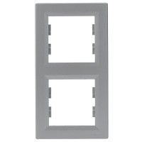 Рамка двойная вертикальная алюминий Asfora, EPH5810261