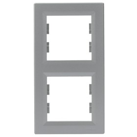 Рамка двойная вертикальная алюминий Asfora, EPH5810261