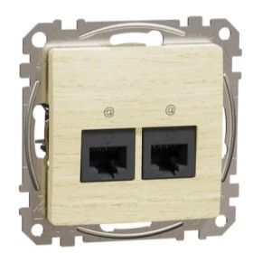 Двойная компьютерная розетка Schneider Electric Sedna Design & Elements RJ45 кат. 5е UTP береза SDD180452