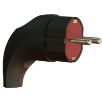 Кутова вилка стандартна Neomax з заземленням чорна (NX1104)