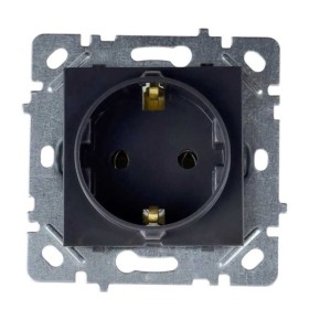Розетка Nilson Selene антрацит 1-на з заземленням без рамки ( 23360417 )
