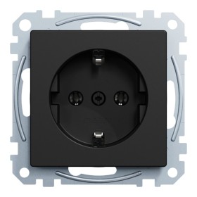 Механизм розетки SCHUKO Merten System M Ocean Plastic MEG2301-0403 (черный матовый)