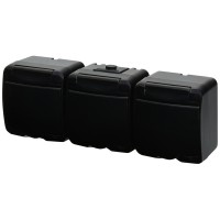 Розетка тримісна Eti Hermetics RHE-3s-BL із з/к IP54 чорна/чорна кришка (4668095)