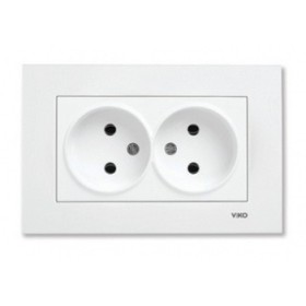 Розетка двойная белая, VIKO Karre