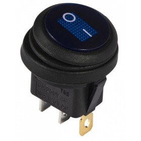Переключатель Аско-Укрем KCD1-8-101NW BL/B (0-I) IP65 с подсветкой круглый синий (A0140040077)