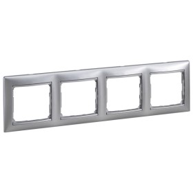 Рамка четырехместная Valena горизонтальная алюминий