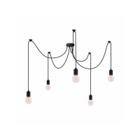 Люстра паук Bulb Spider E27 5x60W IP20 Черная