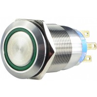 Кнопка Аско-Укрем TYJ 19-272 2NO+2NC 220В з підсвічуванням зелена (A0140010116)