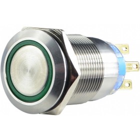 Кнопка Аско-Укрем TYJ 19-272 2NO+2NC 220В з підсвічуванням зелена (A0140010116)