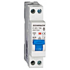 Електро-автомат 20А 1P+N 4,5кА х-ка С, Schrack