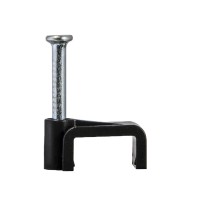 Кабельная скоба Аско-Укрем 4мм плоска черная 100шт (A0150030027)