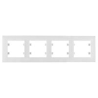 Горизонтальная четырехместная рамка Hager WL5740 Lumina-Intense 4X (белая)