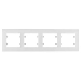 Горизонтальная четырехместная рамка Hager WL5740 Lumina-Intense 4X (белая)