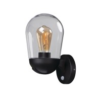Вуличний світильник з датчиком руху Kanlux 36533 Liego E27 1x15W IP44 чорний