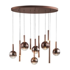 Підвісний світильник, люстра Italux PND-24038-12B-COPP Camino LED 12x60W 3000K 2469Lm IP20 мідний