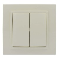 Выключатель ELBI ZENA кремовый 2кл с рамкой ( 500-010300-202 )