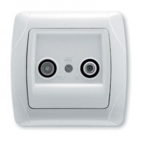 Розетка концевая TV-SAT белая, Carmen