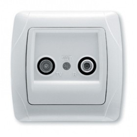 Розетка кінцева TV-SAT біла, Carmen